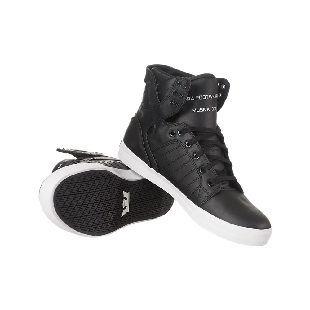 Baskets Montantes Supra SkyTop Noir Black Homme | VVV-95182058